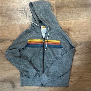 Aviator Nation Grey Zip Up Hoodie